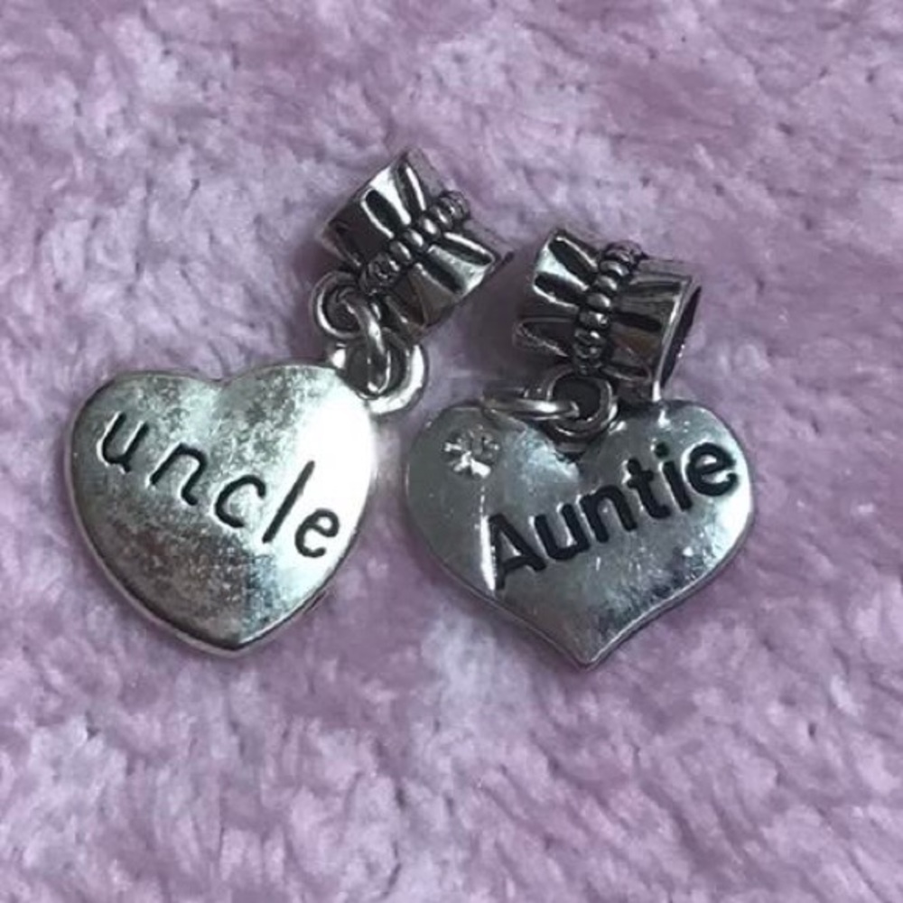 Uncle Auntie Heart Dangle Charm Bundle For Pandora